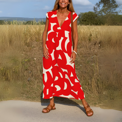 Ella | Fließendes Kleid mit V-Ausschnitt