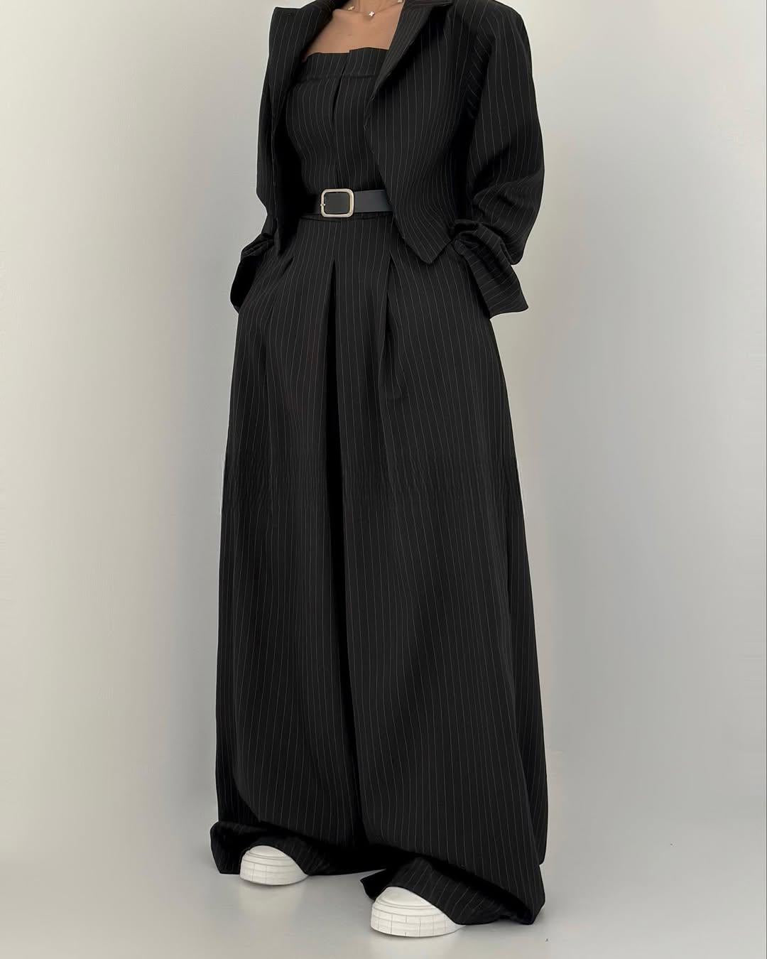 Adele I Weitbeiniger Anzug-Jumpsuit