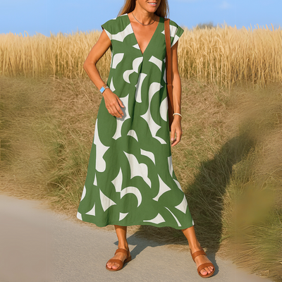 Ella | Fließendes Kleid mit V-Ausschnitt