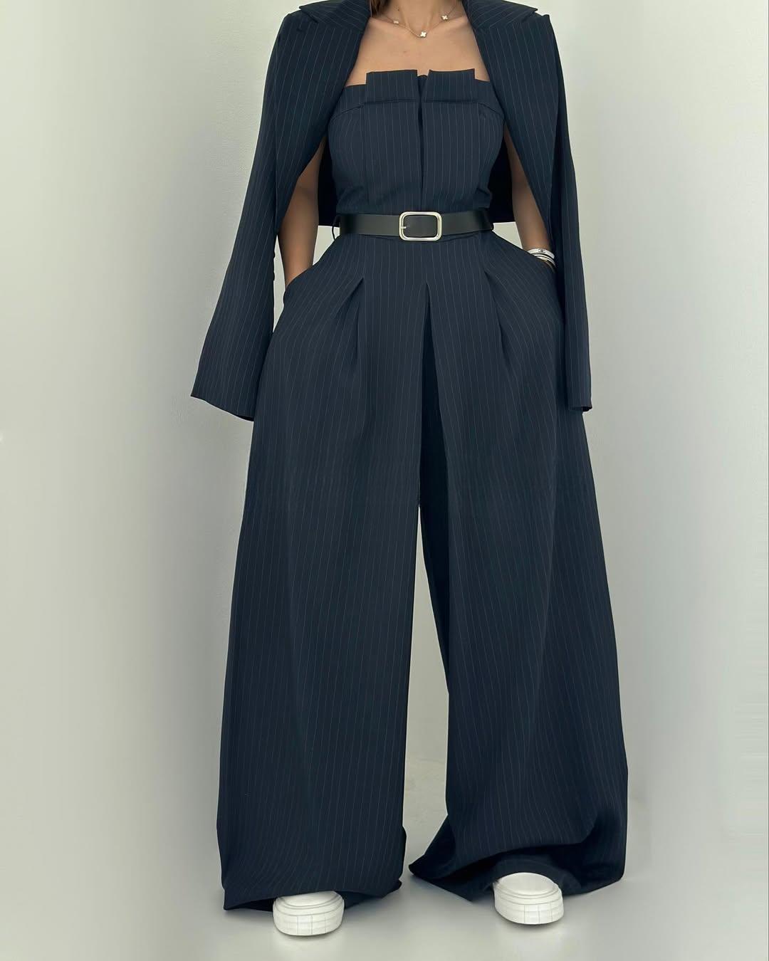 Adele I Weitbeiniger Anzug-Jumpsuit