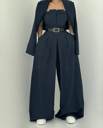 Adele I Weitbeiniger Anzug-Jumpsuit