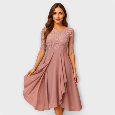 Cindy | Midikleid mit Spitzenmuster