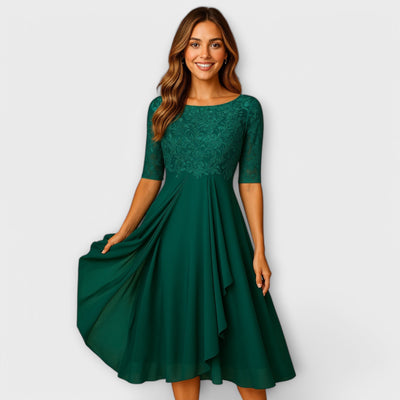 Cindy | Midikleid mit Spitzenmuster