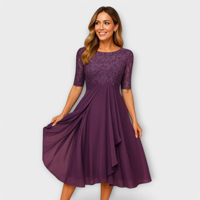 Cindy | Midikleid mit Spitzenmuster