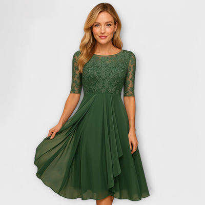 Cindy | Midikleid mit Spitzenmuster