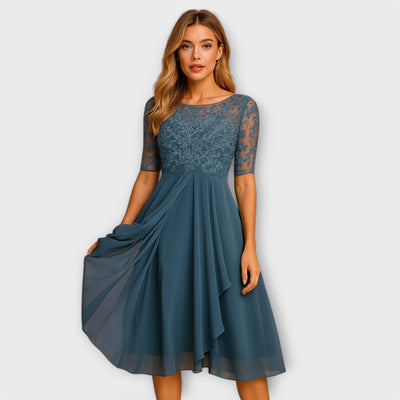 Cindy | Midikleid mit Spitzenmuster
