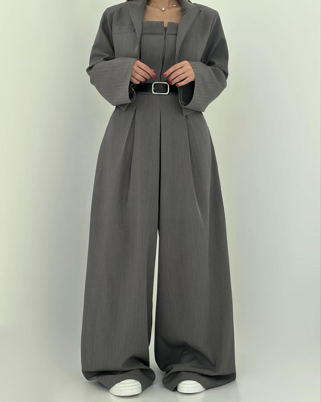 Adele I Weitbeiniger Anzug-Jumpsuit