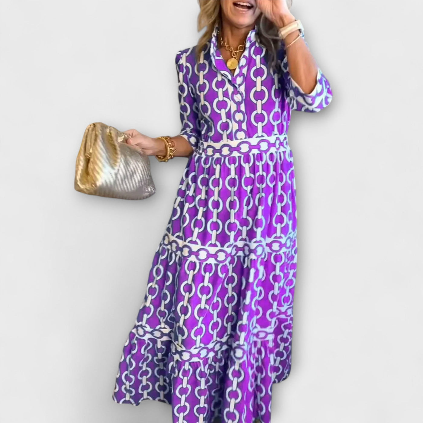 Carly | Midi-Kleid mit Kettenmuster