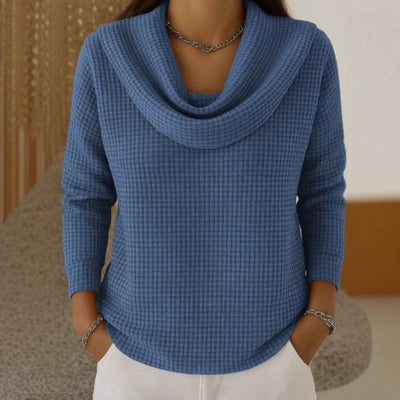 Amber™ – Warme Waffelpullover mit Eleganter Wasserfall-Ausschnitt