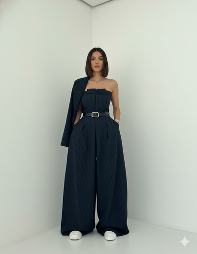 Adele I Weitbeiniger Anzug-Jumpsuit