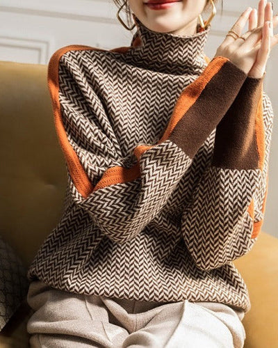 AMAYA | Design-Pullover mit hohem Kragen