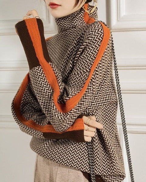 AMAYA | Design-Pullover mit hohem Kragen