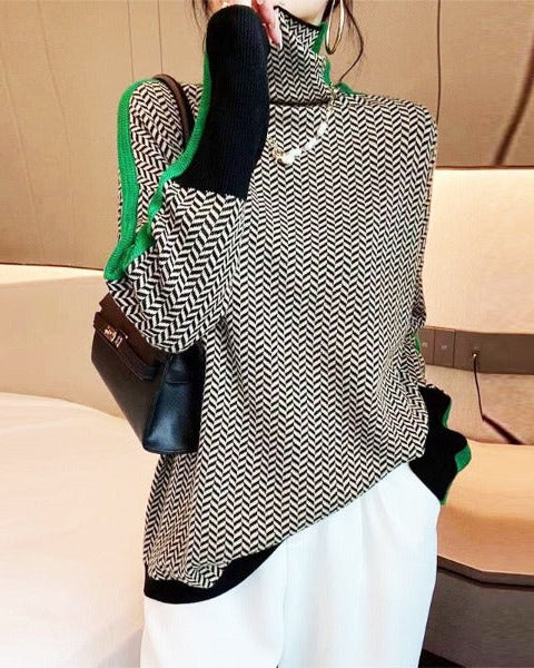 AMAYA | Design-Pullover mit hohem Kragen