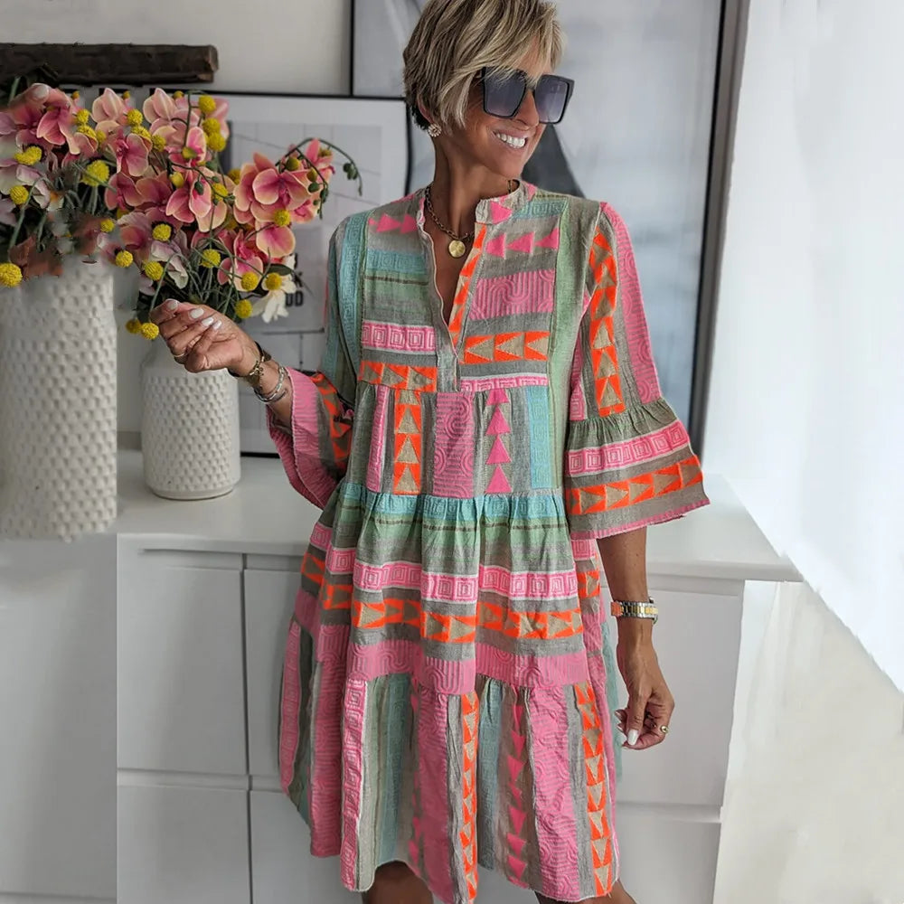 Babette | Boho-Stufen-Swingkleid