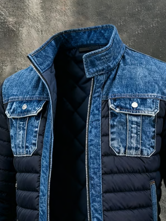 NIKO | HYBRIDE DENIM STEPPJACKE