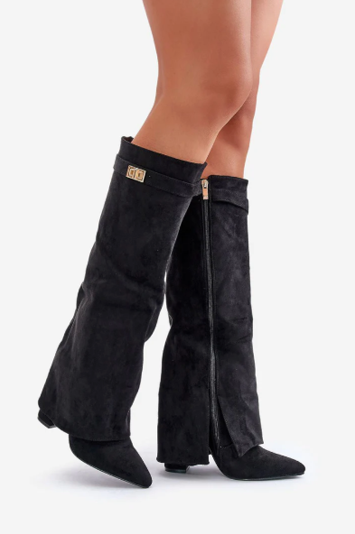 Solana | Kunstwildleder-Stiefel mit Umschlag