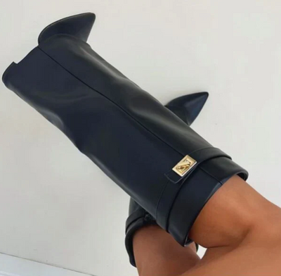 Solana | Kunstwildleder-Stiefel mit Umschlag