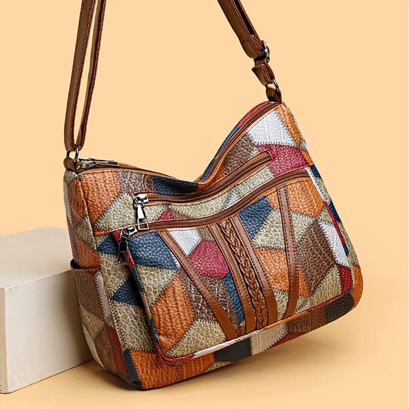 Solara I Handtasche aus Leder mit Mosaikmuster