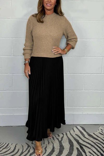 Claudia - Maxikleid mit Pullover und plissierter Rock