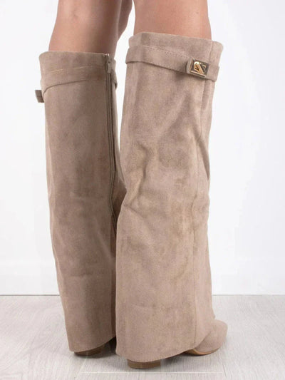Solana | Kunstwildleder-Stiefel mit Umschlag