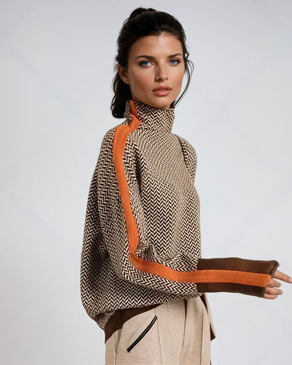 AMAYA | Design-Pullover mit hohem Kragen