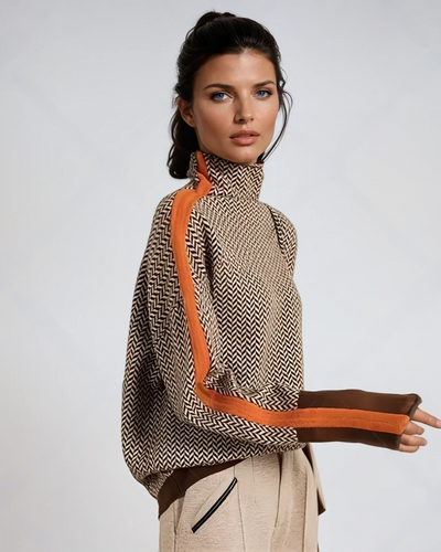 AMAYA | Design-Pullover mit hohem Kragen
