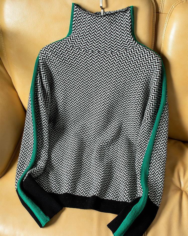 AMAYA | Design-Pullover mit hohem Kragen