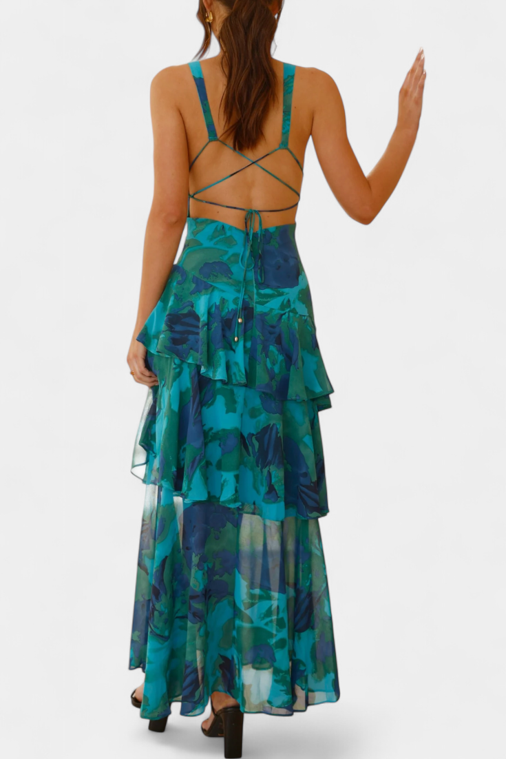 Isabel | Sommerliches Glamour-Maxikleid