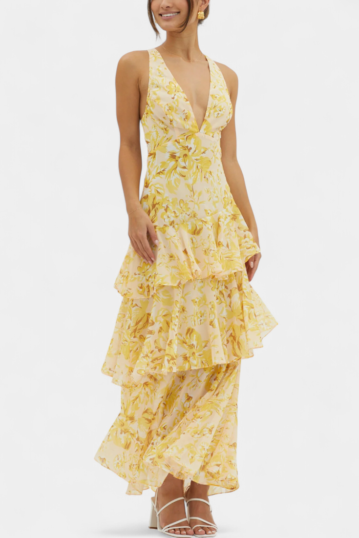 Isabel | Sommerliches Glamour-Maxikleid