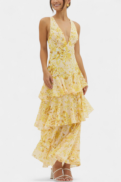 Isabel | Sommerliches Glamour-Maxikleid