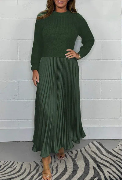 Claudia - Maxikleid mit Pullover und plissierter Rock
