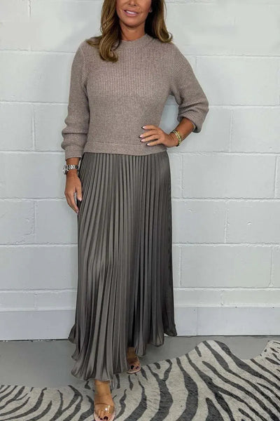 Claudia - Maxikleid mit Pullover und plissierter Rock