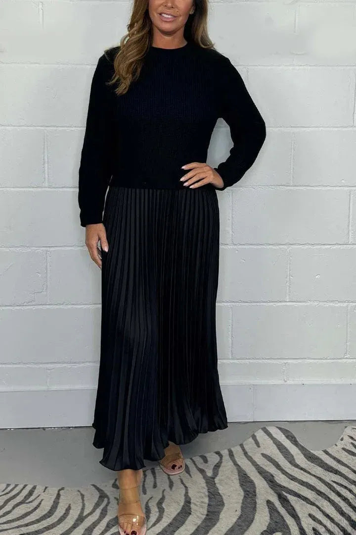Claudia - Maxikleid mit Pullover und plissierter Rock